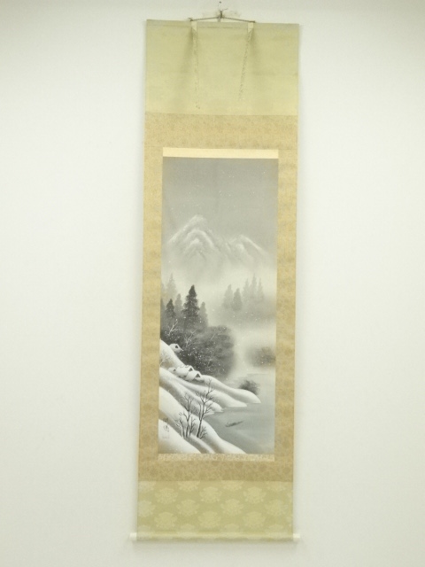 JAPANESE HANGING SCROLL / HAND PAINTED / LANDSCAPE